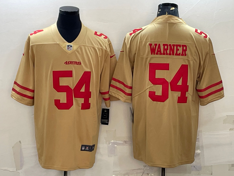 Men's Gold San Francisco 49ers #54 Fred Warner Stitched Football Jersey